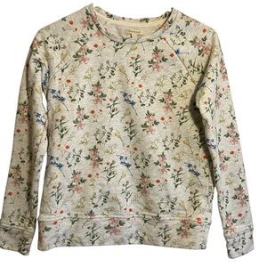 Barbour Floral Cotton Jersey Crew Neck Sweater Size 4